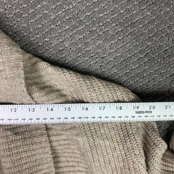 J. Crew Cardigan Sweater Women's Medium Beige Light Brown Open Front Lambswool - Picture 9 of 13